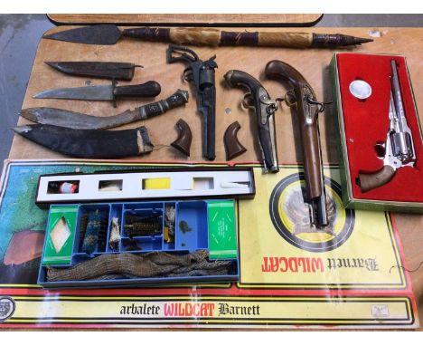 Barnett Supreme crossbow, replica pistols and sundries