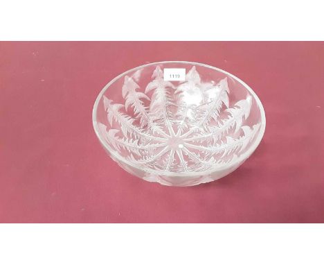 Rene Lalique Pissenlit pattern glass bowl, signed R Lalique, France, 24cm diameter