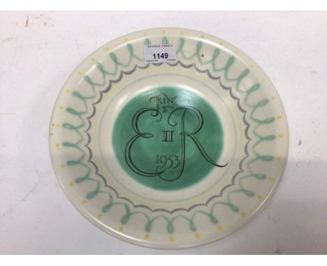 Poole pottery Festival of Britain plate 1951, 26cm diameter, together with a Poole pottery limited edition Coronation dish 19