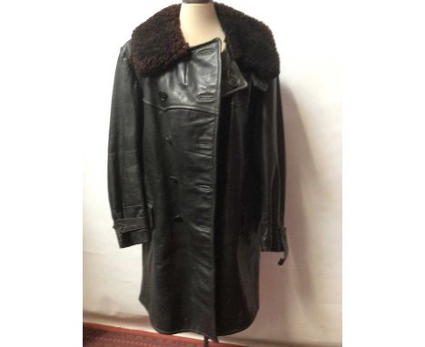 Vintage German leather long coat