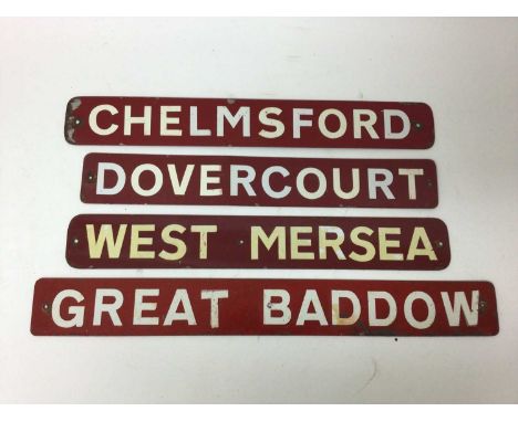 Vintage enamel place name signs, mostly North Essex (11)