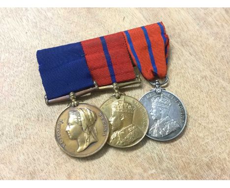 Victorian and later Police medal trio comprising Victorian 1897 (Jubilee) Metropolitian Police medal, 1902 Coronation medal a