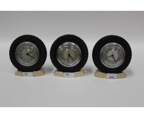 Three Goodyear tyres advertising / promotional desk clocks in the form of tyres (3)