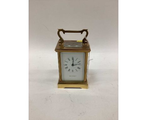 Jean Renet brass cased carriage clock, 15cm high including handle