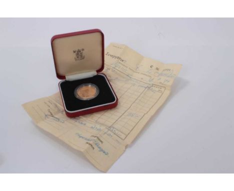 Cyprus - Royal Mint issued Republic of Cyprus gold £50 with observe portrait of Archbishop Makarius, (N.B. Weight 16gms, in c