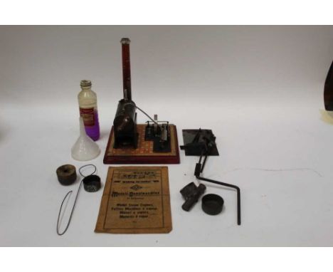 Bing model steam engine with instruction leaflet and accessories.