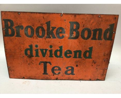 Vintage Brooke Bond Tea enamel sign, 51 x 76cm
