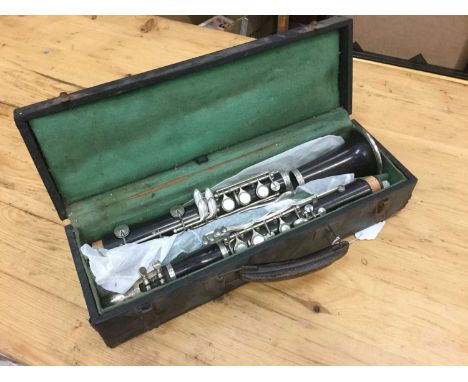 Clarinet in case, stamped 'F. Buisson Paris B Low Pitch Made in France'