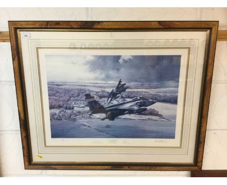 Michael Rondot signed limited edition aviation print 'Jaguars over Kilduff' No. 68 / 500, signed by the artist, Air Chief Mar
