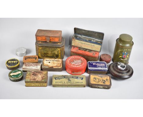 A Collection of Various Vintage Tins to include Cigarettes, Geometry Set, Royal Icing Set Etc 