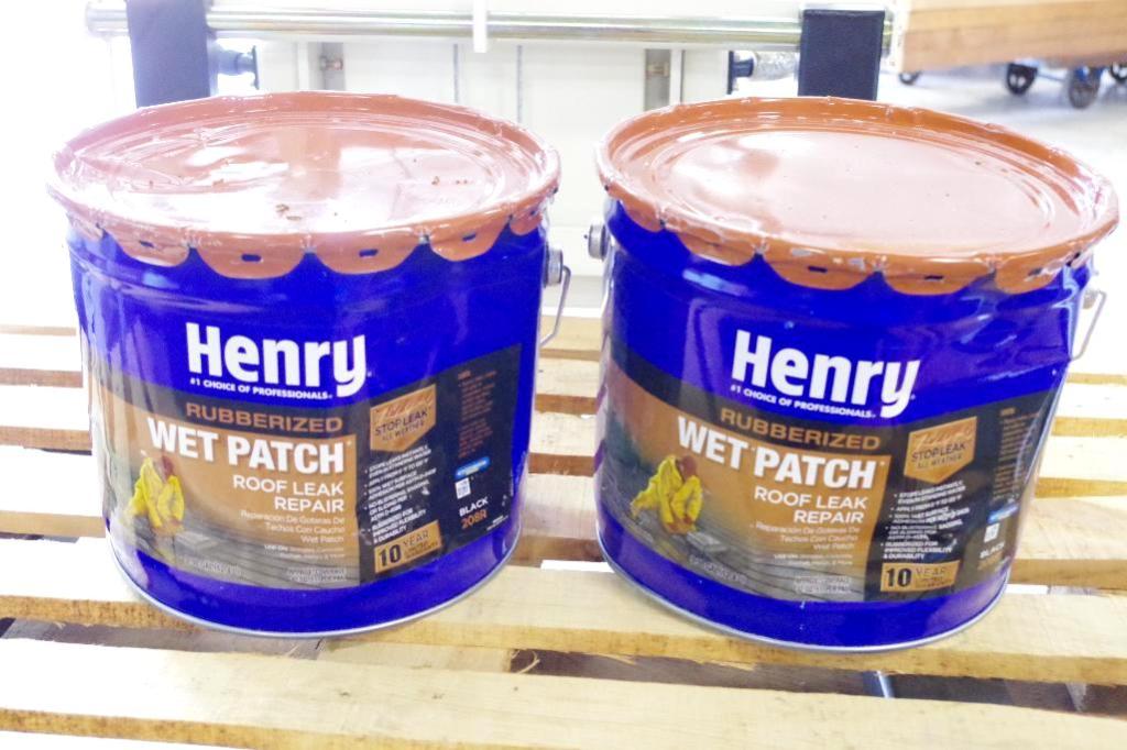 6.6Gallons HENRY Rubberized Wet Patch M/N Black 208R (Two Cans 3.3