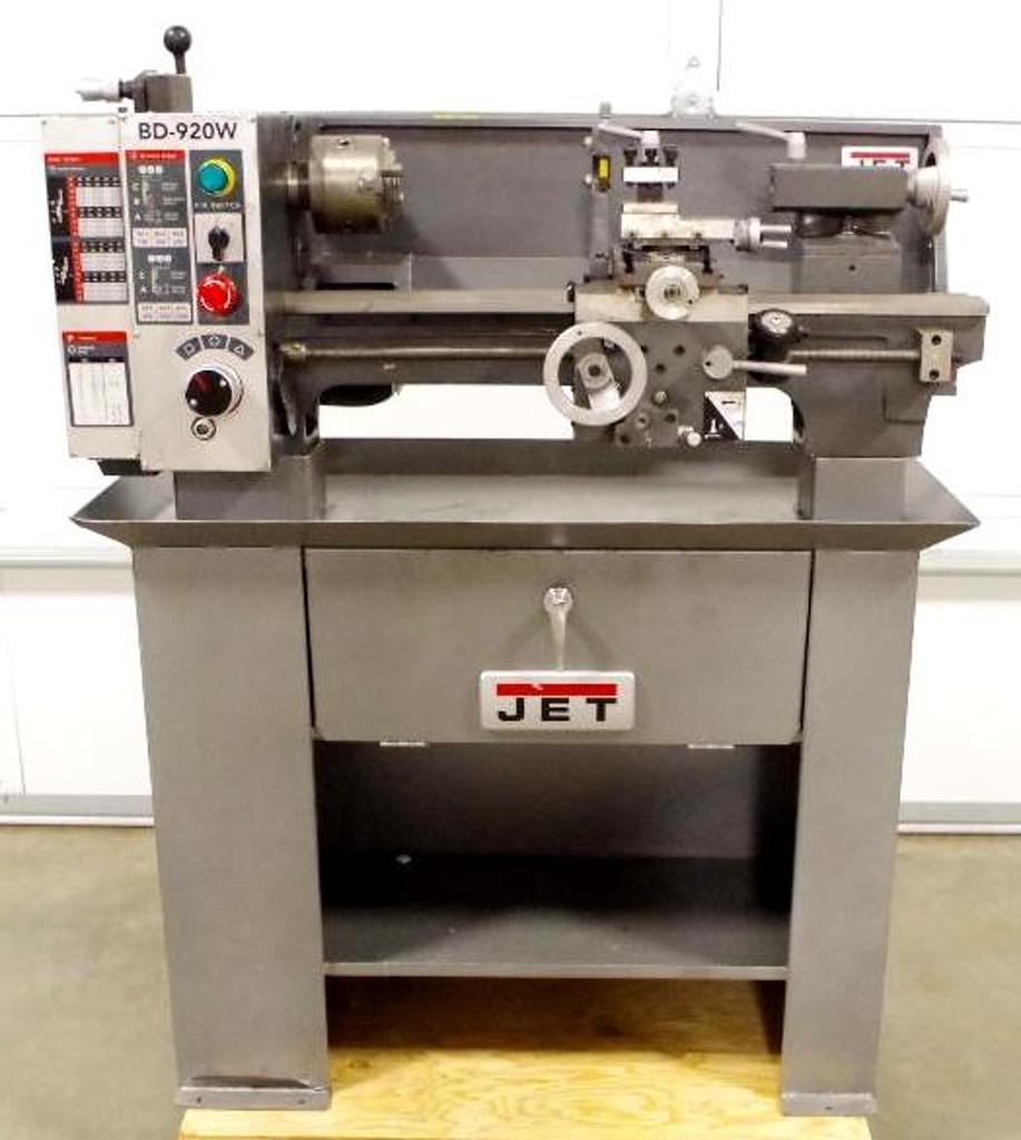 JET 9x20 Metal Lathe & Stand, Assorted Tools & Tooling M/N BD920W