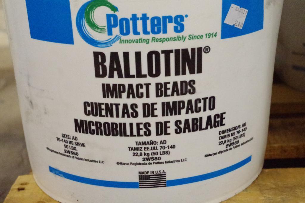 [11] Buckets POTTERS Ballotini Impact Beads, Size 70140 US Sieve (50