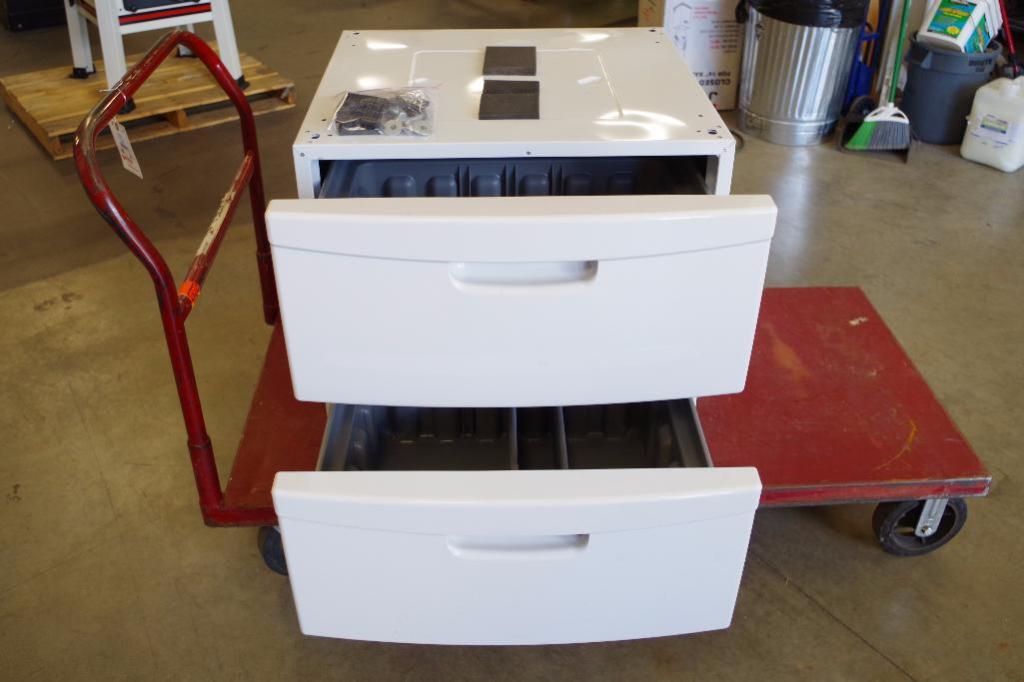 [2] SAMSUNG White 15Inch Pedestal w/ Storage Drawers & Mounting