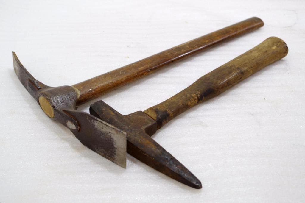 [2] Vintage Tools Miner's/Prospector Pick & HandHeld MattockLike Tool