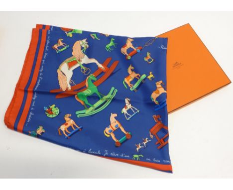HERMES SILK SCARF, 'RACONTE MOI LE CHEVAL', with box