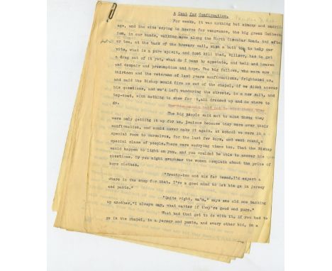 Brendan Behan's Most Famous StoryOriginal Typescript of "The Confirmation Suit"   Behan (Brendan) Ten typescript pages compri