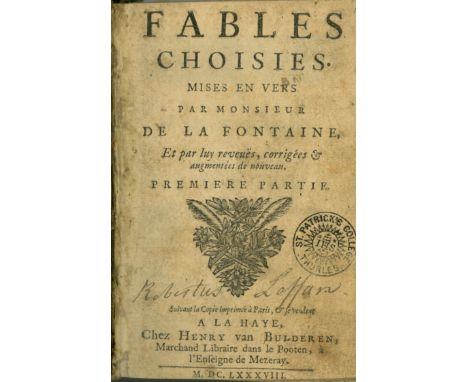 With Numerous Fine Engraved Platesde la Fontaine (M.) Fables Choisies, Mises on Vers,... Et part luy reveues, carrigees & aug