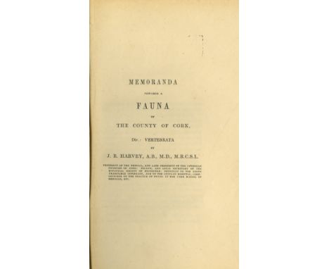 Co. Cork: Harvey (Dr. J.R.), Humphreys (J.D.) & Power (Dr. T.) Contributions towards a Fauna and Flora of the County of Cork,