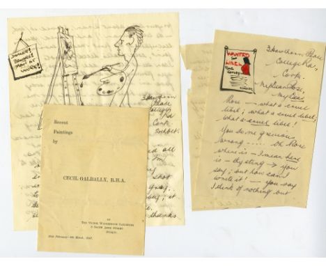 Some Interesting Insights into the Artists MindGalbally (Cecil) Artist, R.H.A. [1911-1995]  A good collection of fifteen ALS 