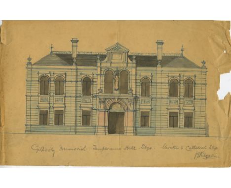 Original Drawings of Temperance Hall, SligoCo. Sligo: KILGALLIN (or Kilgallen), Patrick J., Architect -  Three Architectural 