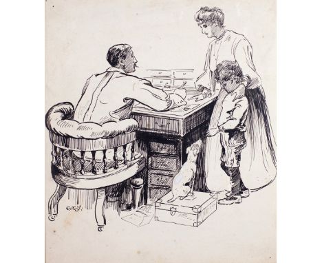 Edith Oenome Sommerville, 1858-1949Pen & Ink Sketch: an illustration from "Further Experiences of an Irish R.M." L. 1908, pag