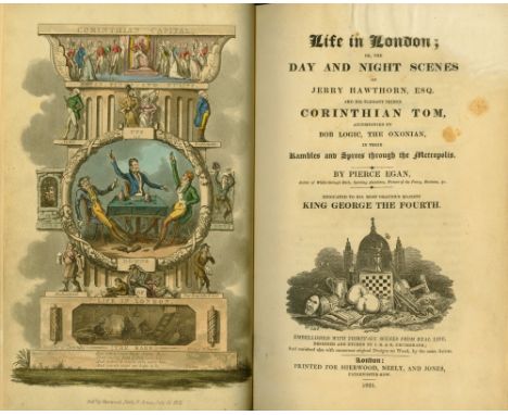 Very Fine in Rivera Binding, with Original WatercolourHand-Coloured Plates: Egan (Pierce) Life in London; or The Day and Nigh