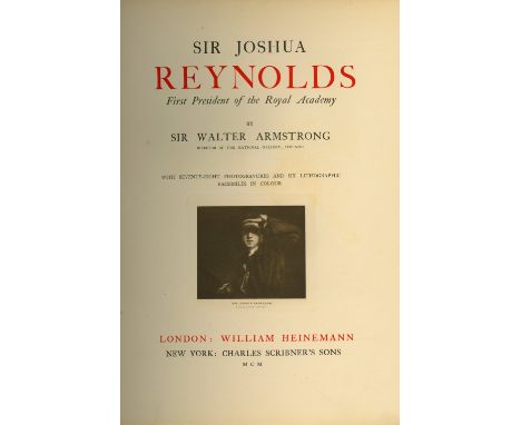 Armstrong (Sir Walter) [Director National Gallery, Ireland] Sir Joshua Reynolds First President of the Royal Academy, sm. fol