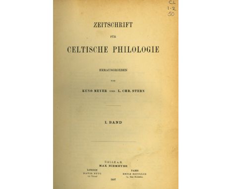 Meyer (Kuno), Stern (L. Chr.), Thurneysen (R.), Pokorny (J.) & others. Zeitschrift fur Celtische Philologie, Vols. 1 - 13, co