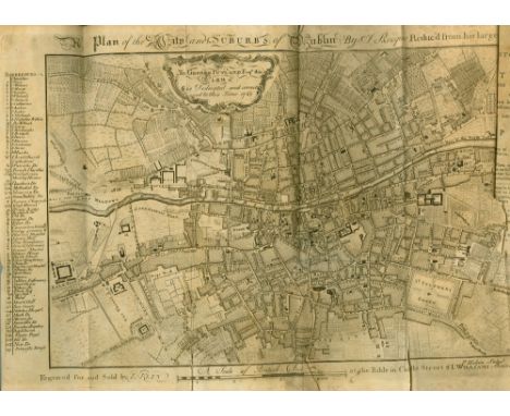 Harris (Walter) The History and Antiquities of the City of Dublin, 8vo D. 1766. First Edn., 2 lg. fold. plans fold. table & 1