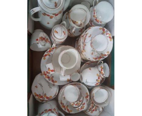 including teapot, coffee pot, side plates, dinner plates, tea and coffee cups, saucers etc., approximately 80 pieces 