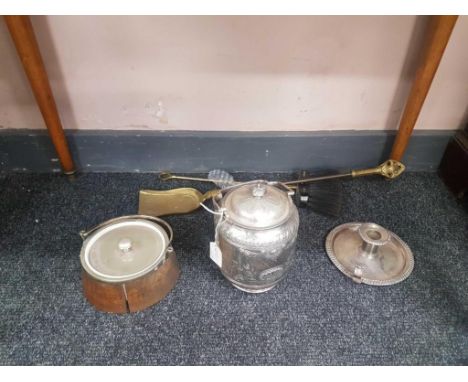 including a candlestick, a biscuit barrell and cover and other wares 