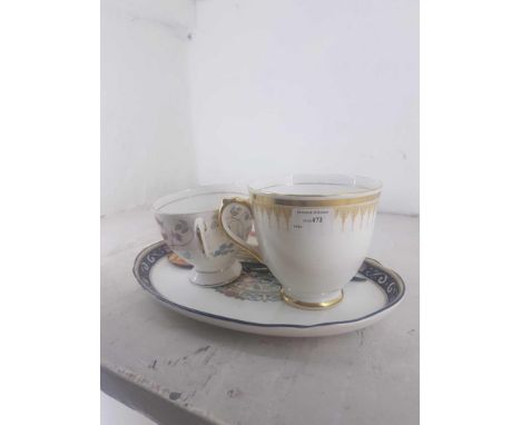 including a two gilt tea cups, a Wedgewood dish and 2 letter openers (6) 