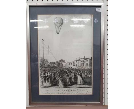 "Mr Crosbieï¿½Ascending From Ranelagh Gardens", photographic print, framed 
