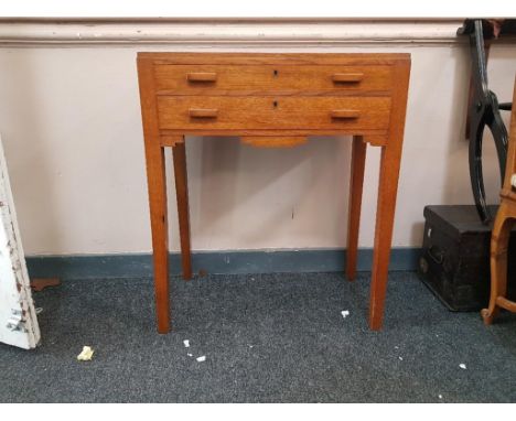 in an oak canteen table containing two fitted drawers, presented to Mr Tom Bell by the members of Abbey Church, Dublin, July 