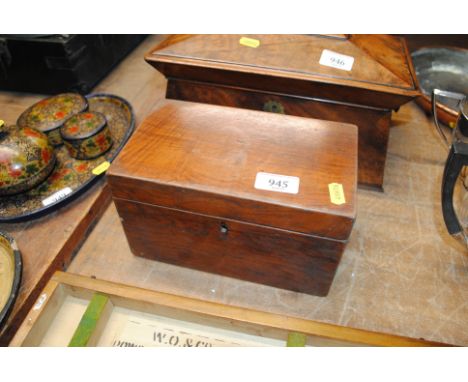 A 19th Century mahogany two compartment tea caddy