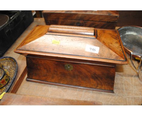 A 19th Century three compartment tea caddy