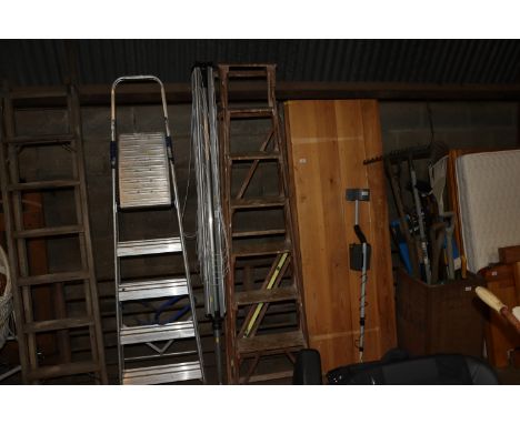 A wooden step ladder