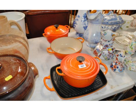 A collection of Le Creuset cookware