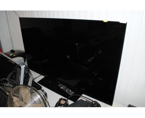 A Panasonic television with remote control 