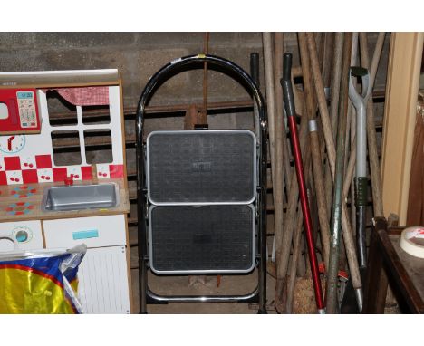 A metal step ladder