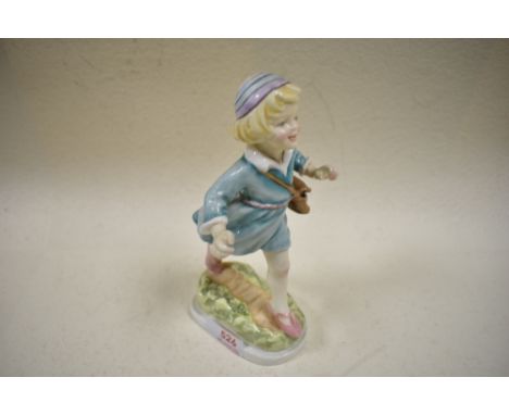 A figure by Royal Worcester titled Thursdays child has far to go