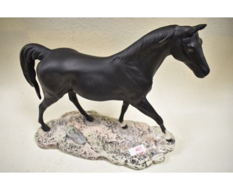 A Beswick study, Nighshade on ceramic base, black, matt 2671