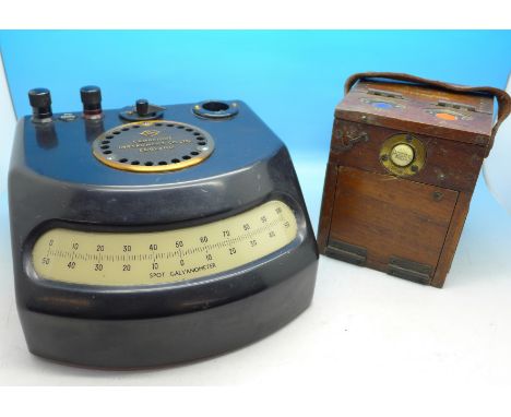 A Cambridge Spot Galvanometer and a tester for testing magneto on planes, Air Ministry