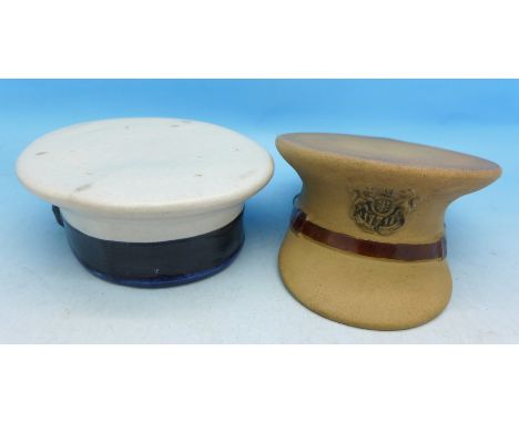 Two Denby Danesby Ware caps, Hats Off To The Army and similar Naval cap