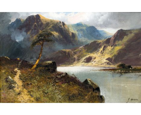 J MAURICE (19th century) BritishBala Lake; and Cader Idris, North WalesOils on canvasSigned60 x 40 cm, framed, (a pair) (2)  