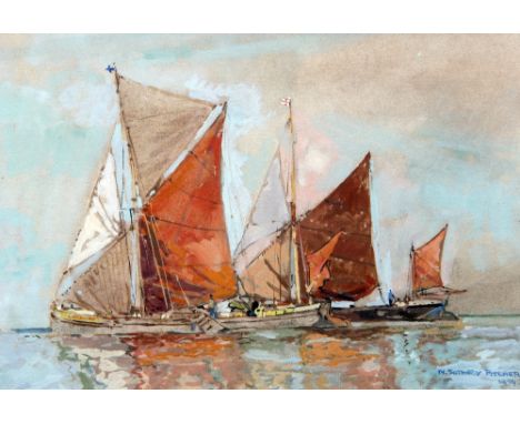 *AR NEVILLE SOTHEBY PITCHER (1889-1959) BritishThames Barges; and Thames Barge RaceWatercolour and bodycolourBoth signed and 