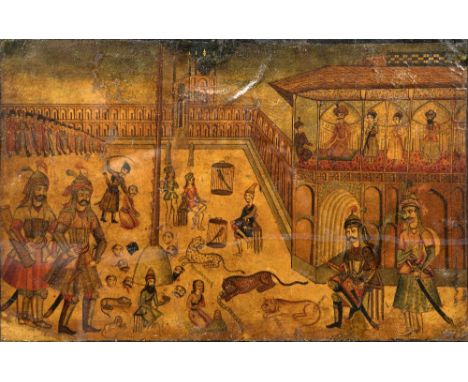 INDO-PERSIAN SCHOOL (18th/19th century)Beheading of Westerners and Others Before the Emperor in a Palace Courtyard With Armed