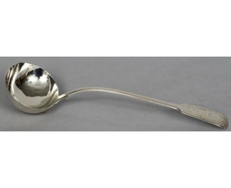 A George III silver Fiddle pattern soup ladle, hallmarked London 1795, maker's mark of William Theobalds & Lockington BunnCre