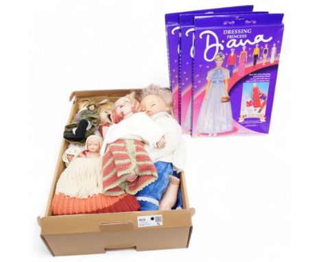 Armand Marsailles bisque head doll, various other dolls, Dressing Princess Diana, etc
